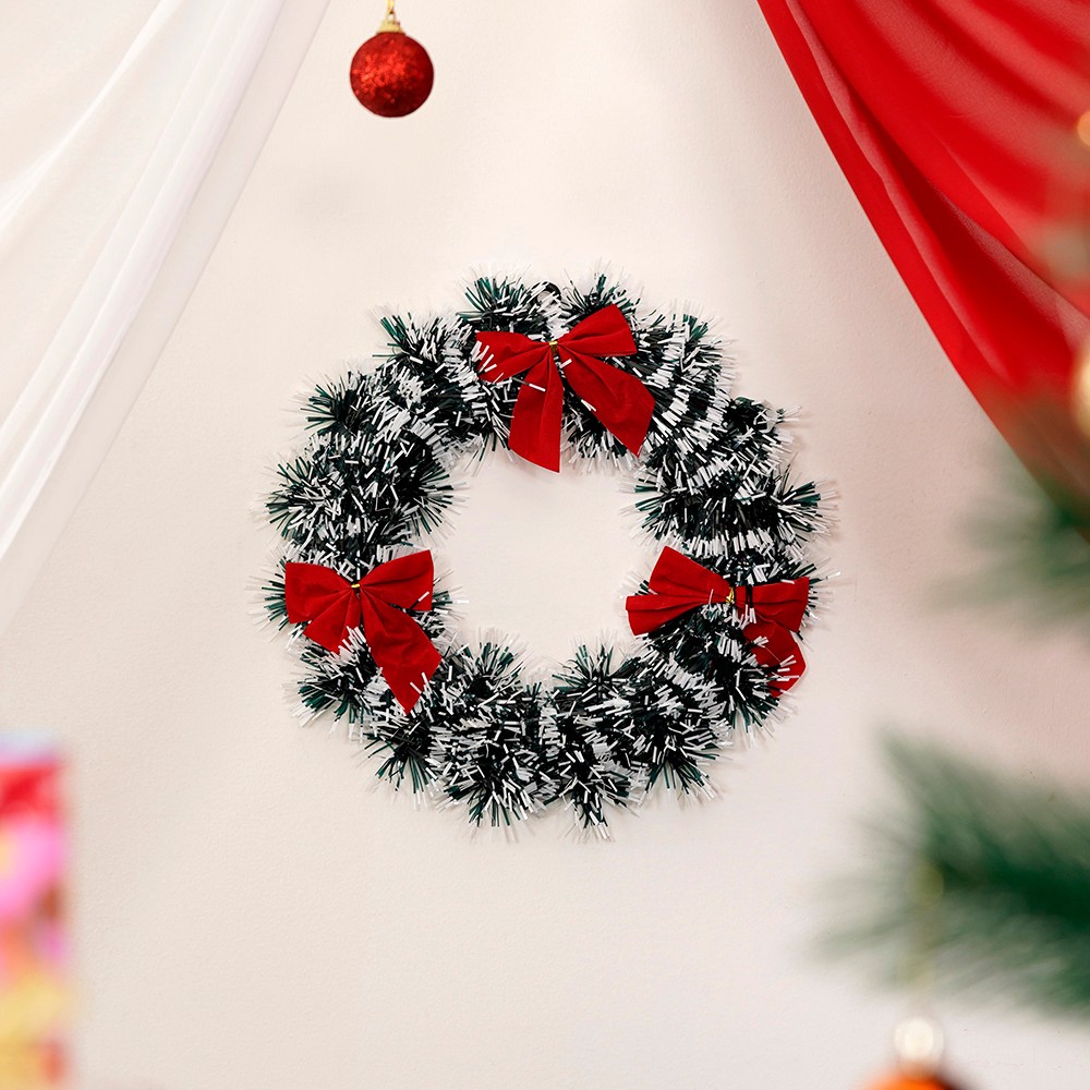 Christmas Snow Wreath (Green & White) - JingleCrafts