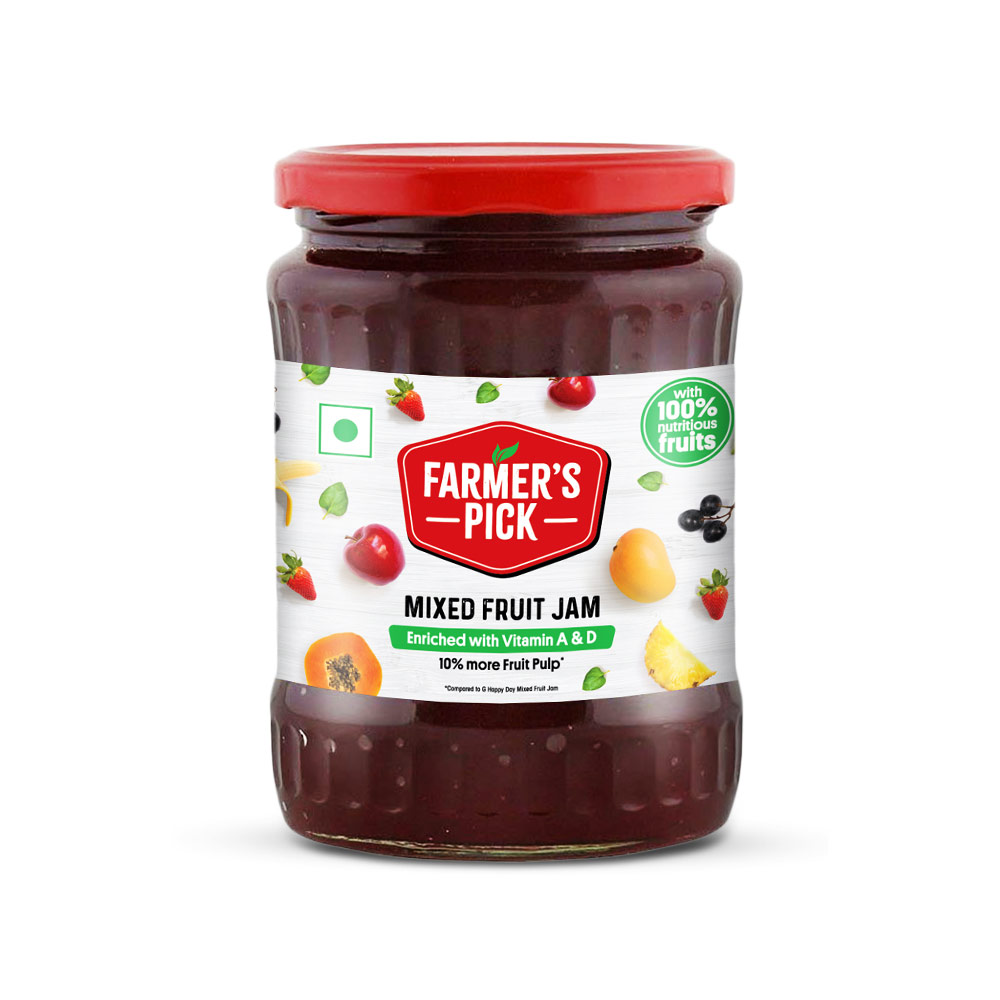 FARMER'S PICK Fortified Mixed Fruit Jam Price - Buy Online at Best ...