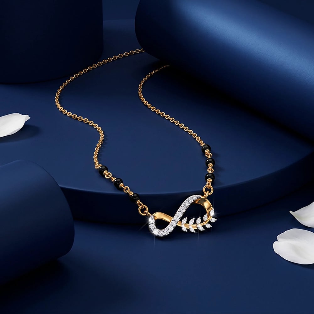 Zavya Infinity Design Mangalsutra Necklace (Golden) Price - Buy Online ...