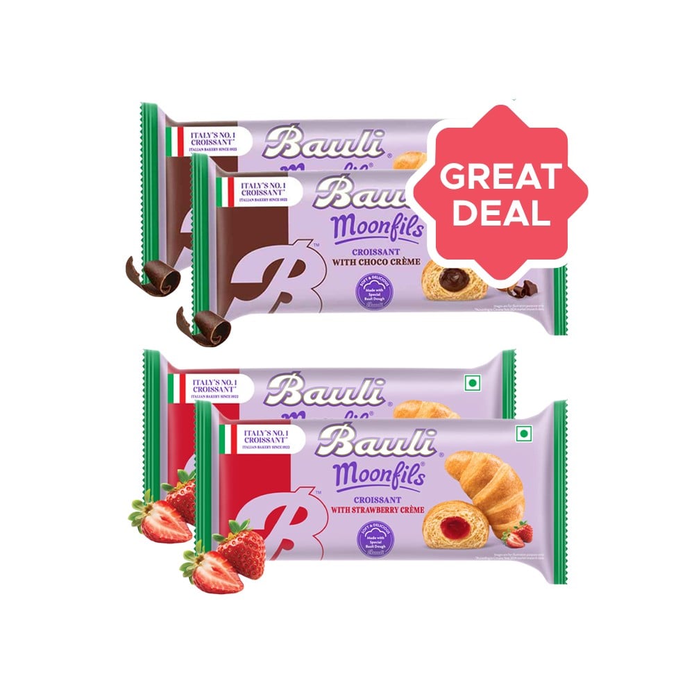 Bauli Moonfils Chocolate Crème Soft Croissant (Eggless) x 2 + Moonfils ...