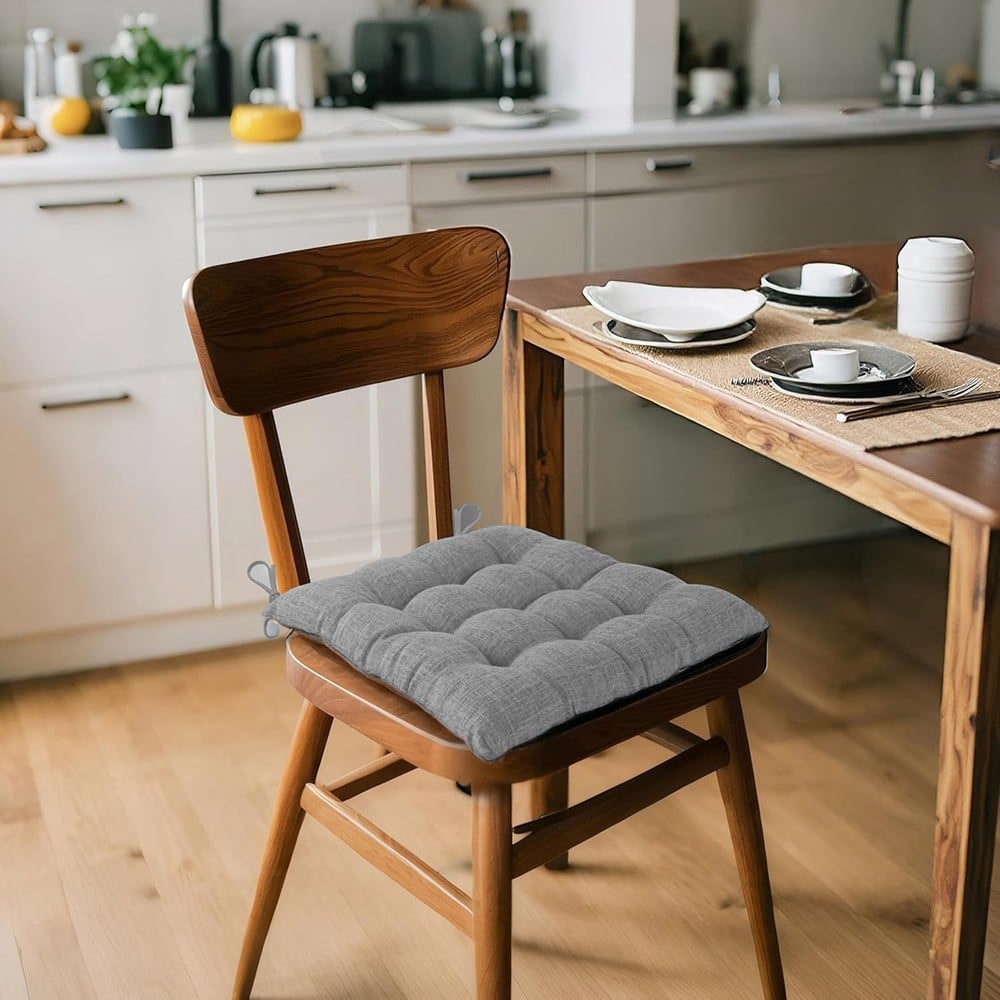 PrettyKrafts Quilted Seat Cushion (Cotton, Grey) Price - Buy Online at ...