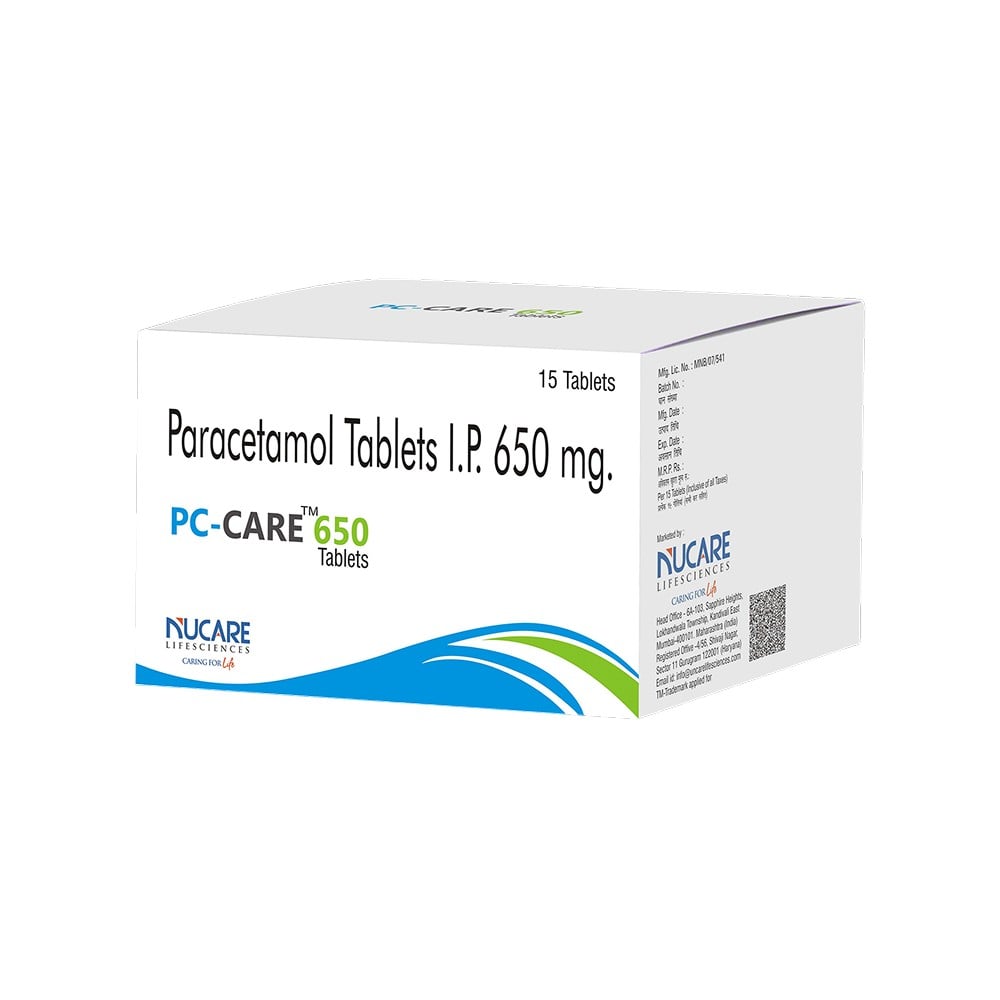 Pc Care 650mg Strip of 15 Tablets Price - Buy Online at ₹33 in India