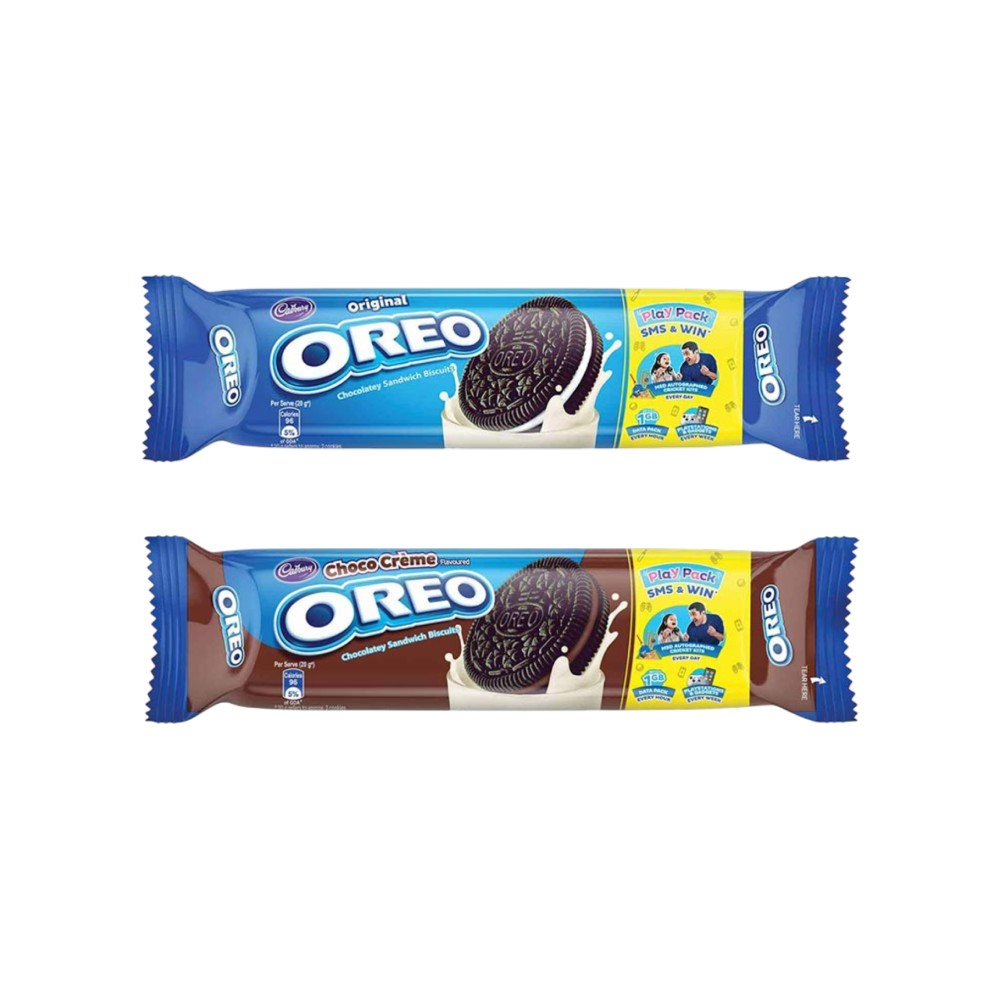 Cadbury Oreo Chocolate Flavour Sandwich Cream Biscuits + Vanilla ...