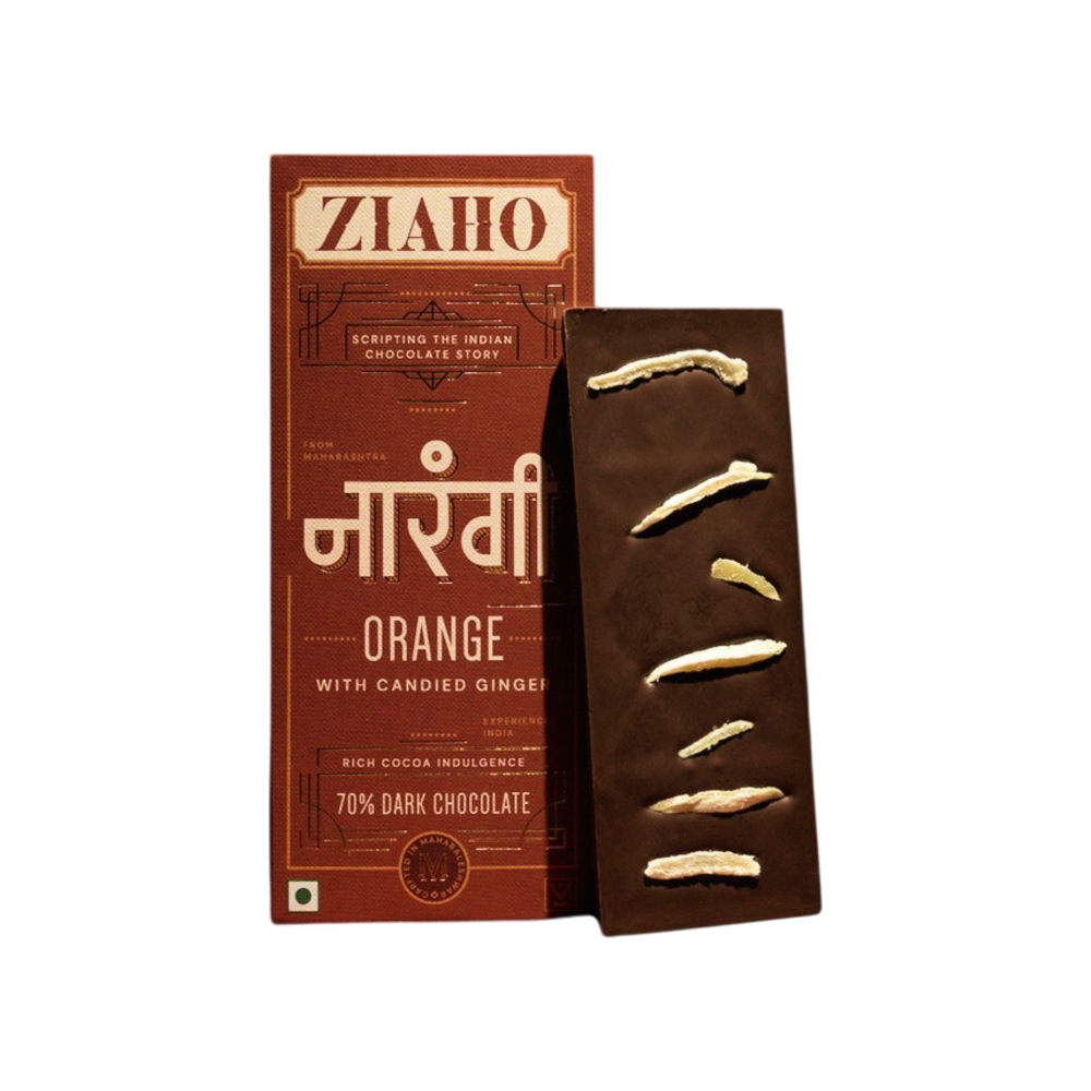 Ziaho Orange with Candied Ginger Dark Chocolate Bar Price - Buy