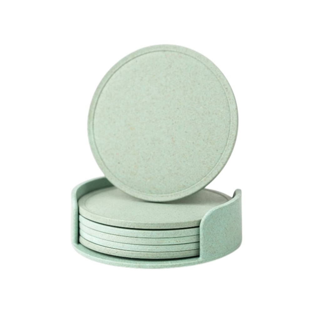 Irida Naturals Rice Husk Coaster Set with Stand (Mint Green) Price ...