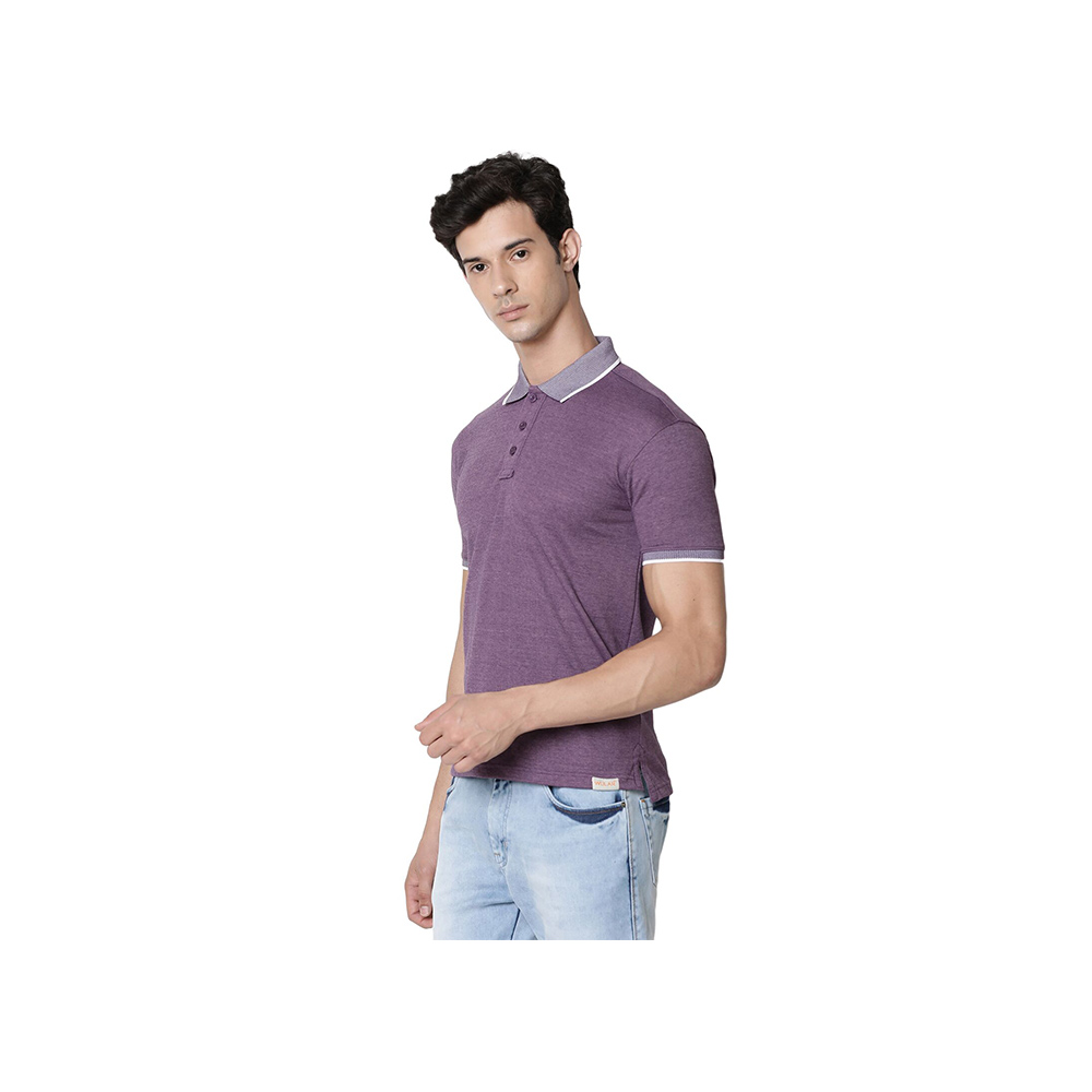 Wular Cotton Half Sleeve Men's T-shirt XL, Purple (WTS1901025