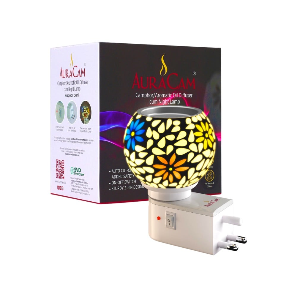 Aromatic Camphor Diffuser / 2 W Night Lamp (Multicolour) - AuraCam ...