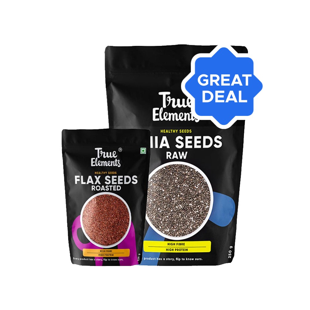 True Elements Roasted Flax Seeds + Premium Chia Seeds Combo Price - Buy ...