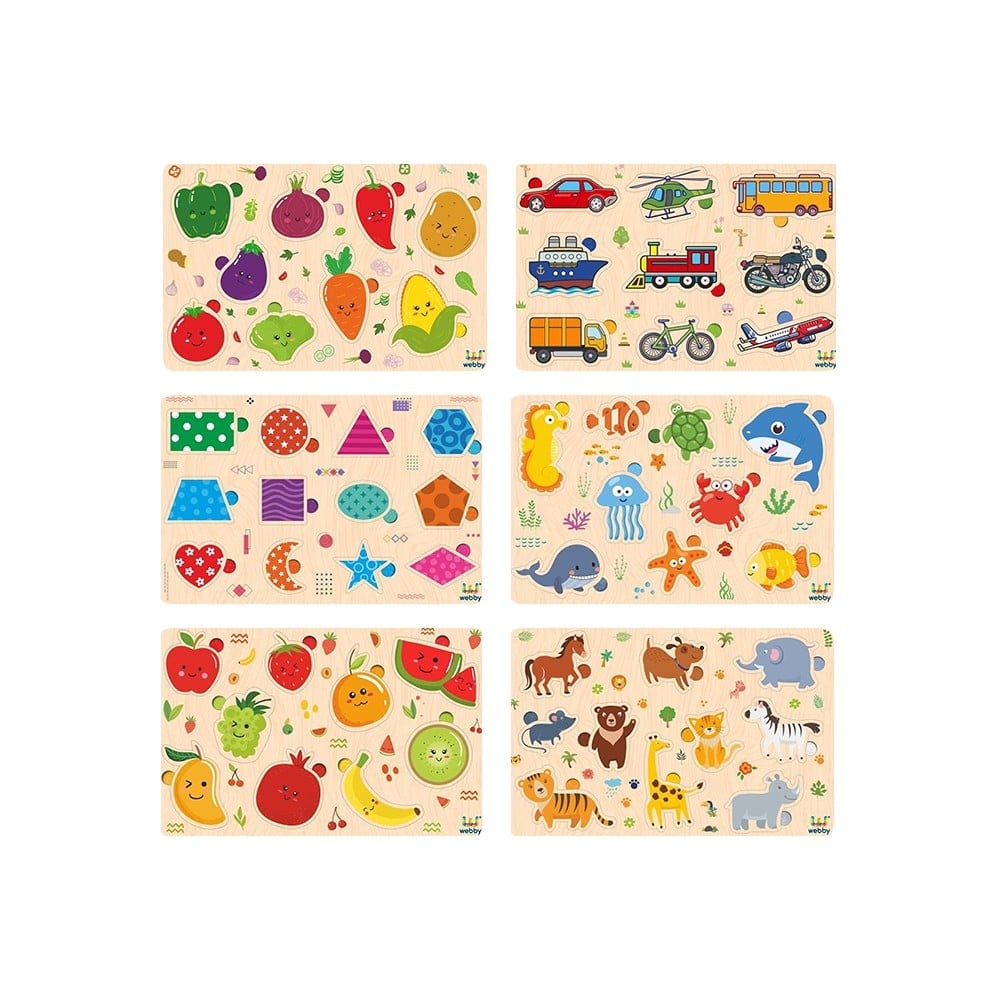Webby Toys Wooden Educational Puzzle for Pre School Kids - Set of 6 ...