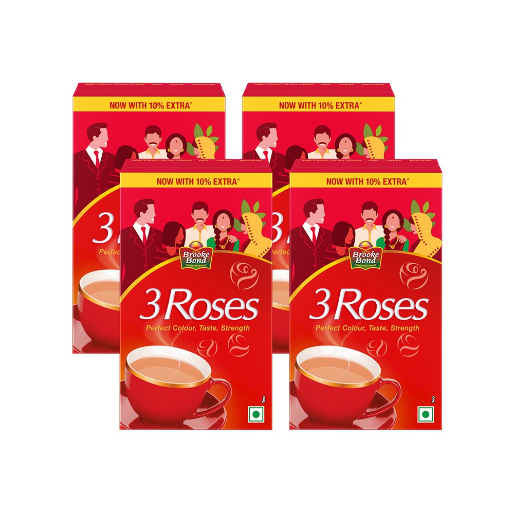 Brooke Bond 3 Roses Dust Tea - Pack of 4 Price - Buy Online at Best ...