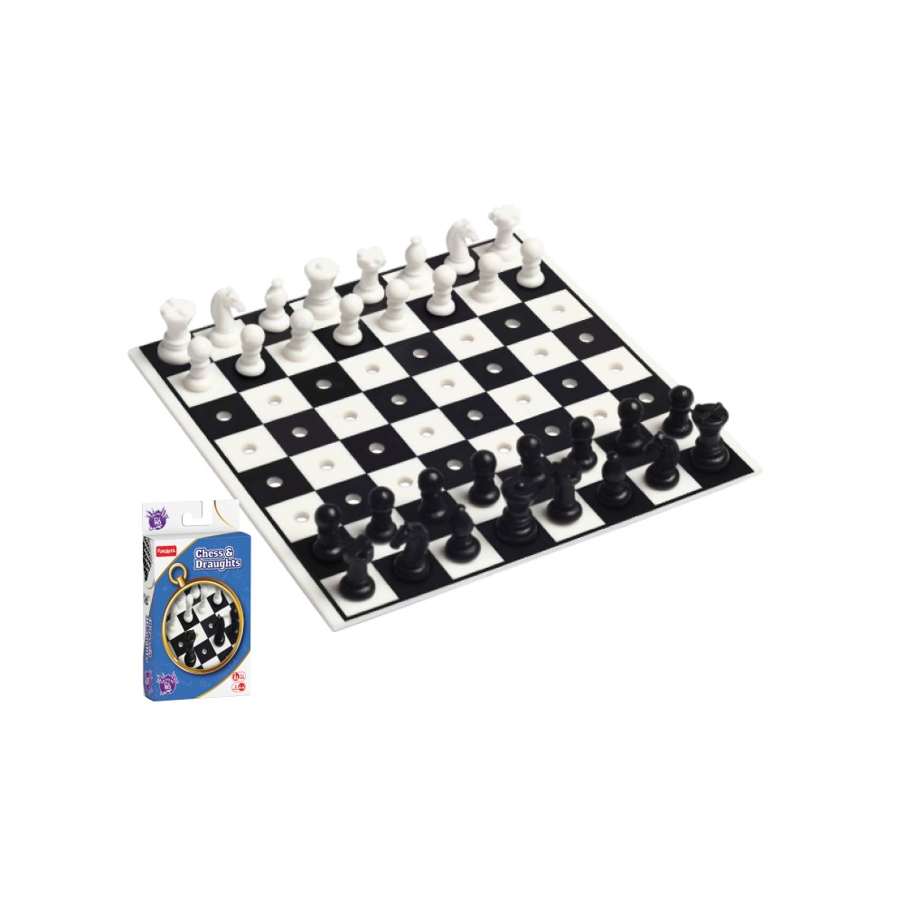 Jeu De Dames (Checkers) - Pièces Empilables Noir & Blanc En Plastique - Avec Plateau - Neuf