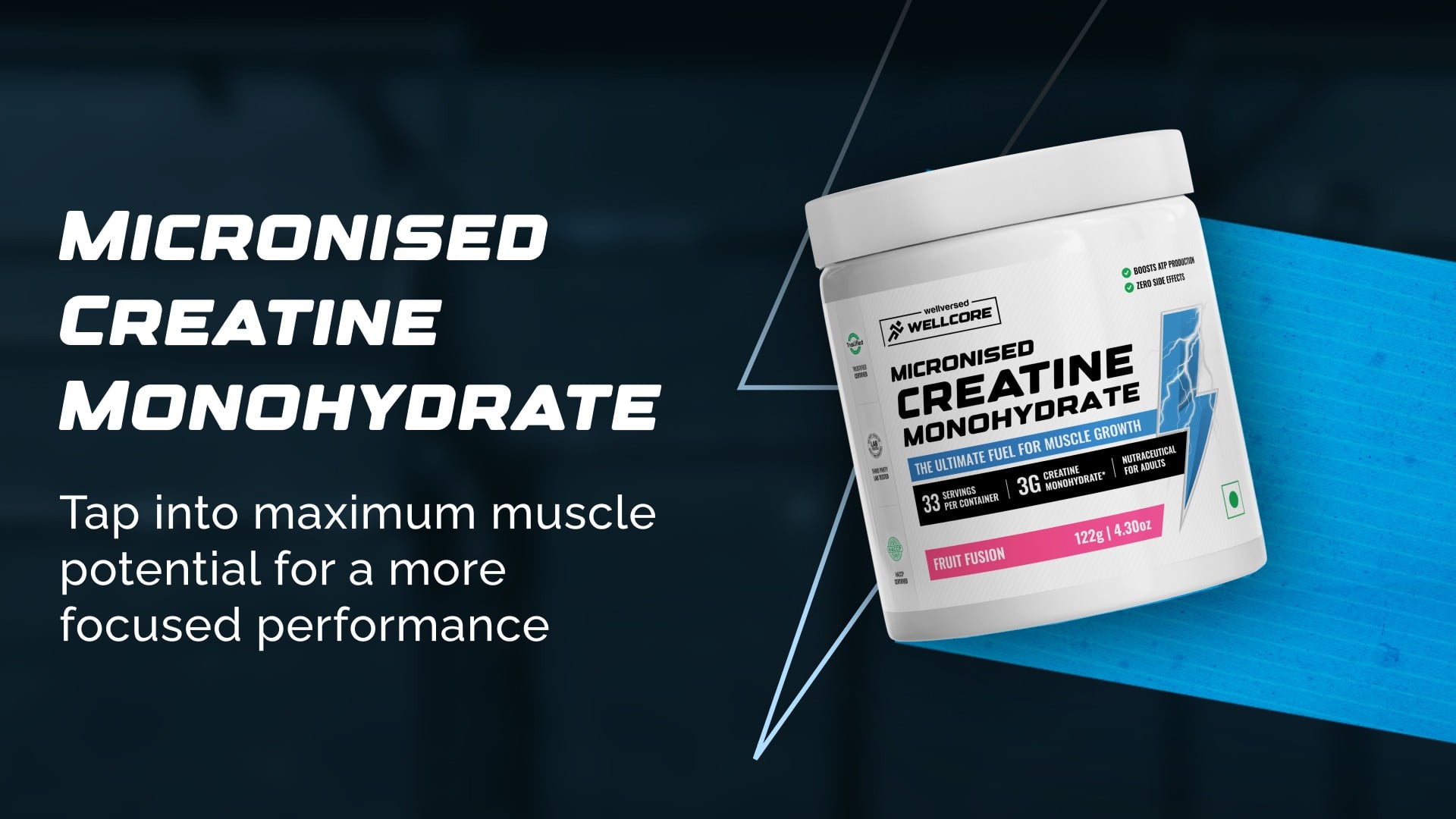 Wellcore Micronised Creatine Fruit Fusion 122 g