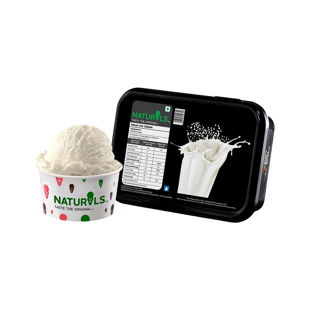 Naturals Malai Ice Cream Tub - Fresh delivery in Aurangabad