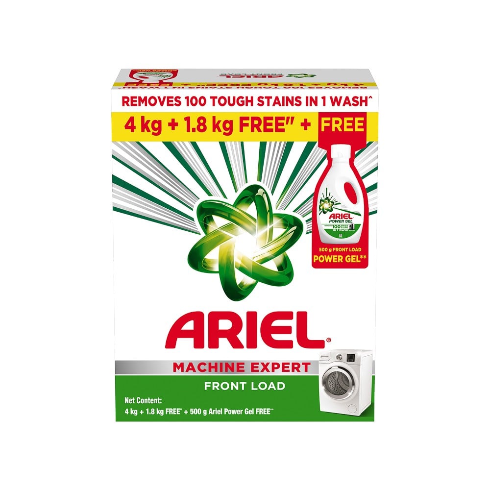 Ariel Matic Machine Expert Front Load Detergent Powder with Free Liquid ...