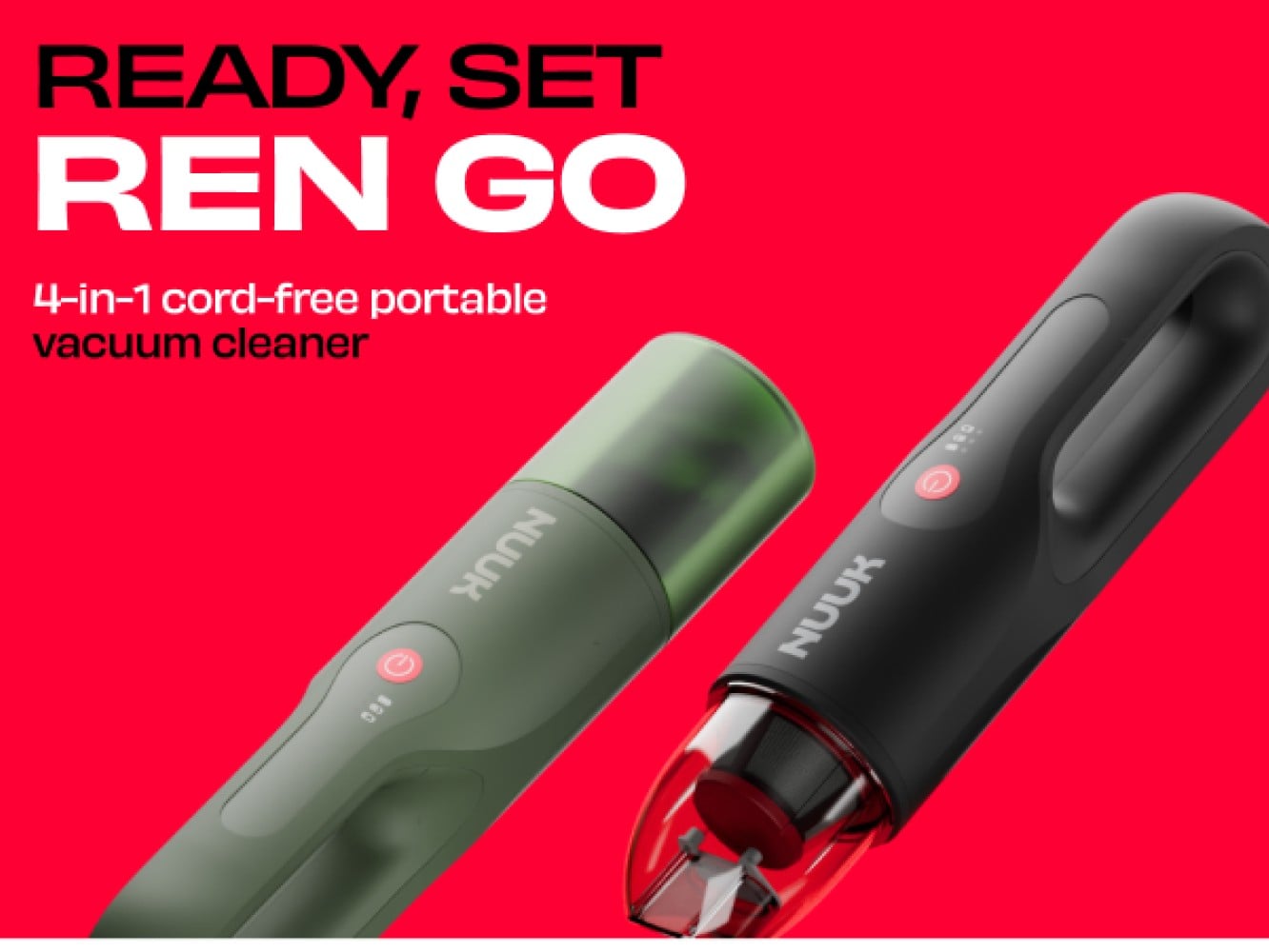 Nuuk REN GO 4 in 1 Cordless Car Vacuum Cleaner 4 Pieces - Image 1