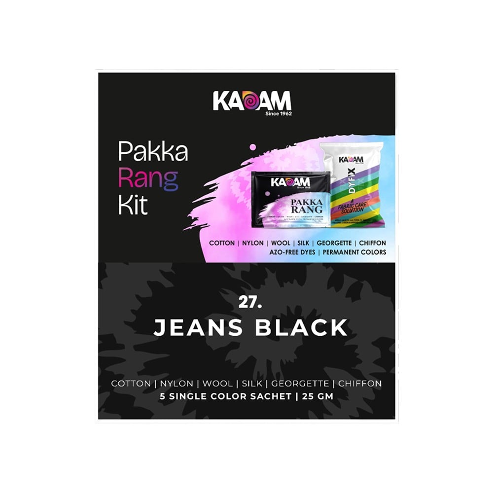 KADAM Pakka Rang Fabric Dye Kit (Jeans Black) Price - Buy Online at ...