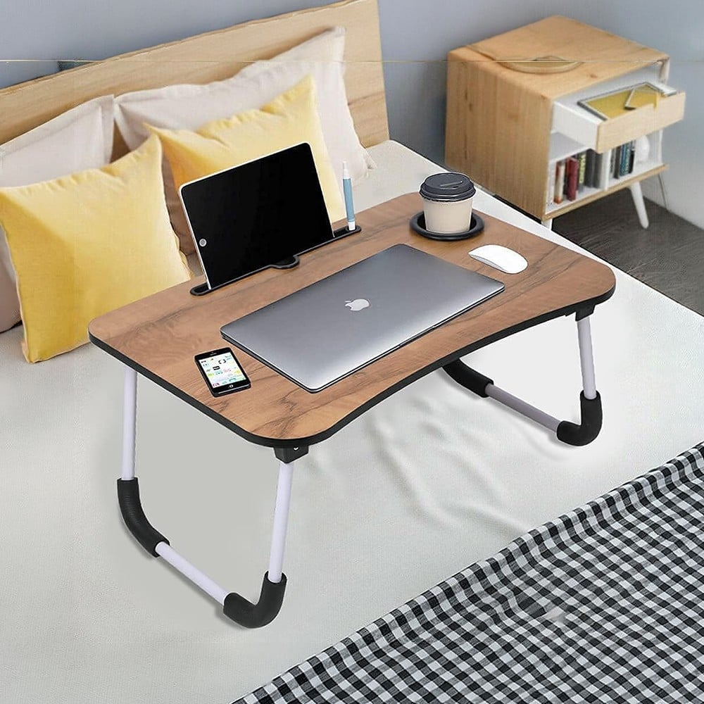 KUQ Foldable Laptop Bed Table (Wooden) Price - Buy Online at Best Price ...