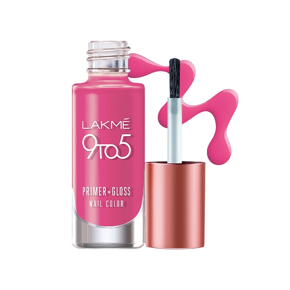 Lakme 9To5 Primer + Gloss Pink Pace Nail Paint (Pink Pace) Price - Buy ...