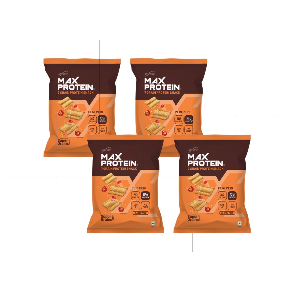 RiteBite Max Protein Peri Peri 10 g Protein Multigrain Chips - Pack of ...