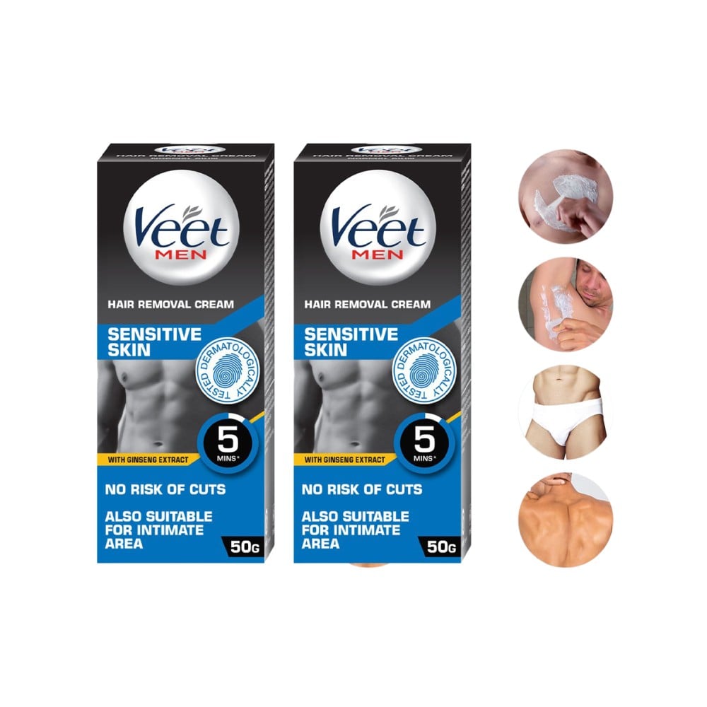 Veet Men's Hair Removal Cream (Sensitive Skin) - Pack of 2 Price - Buy ...