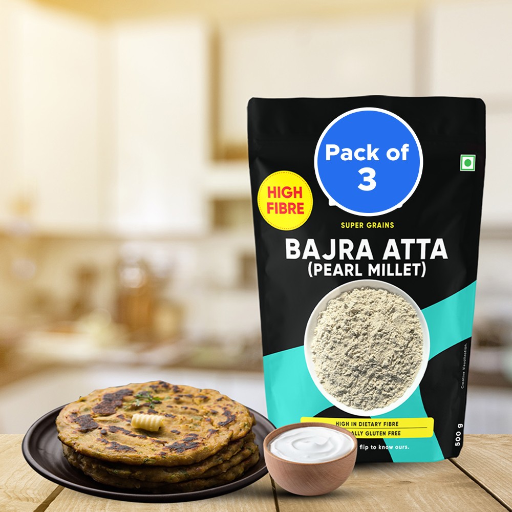 True Millets True Elements Bajra Flour (Pearl Millet) - 500 g - Pack of 3 Price ...