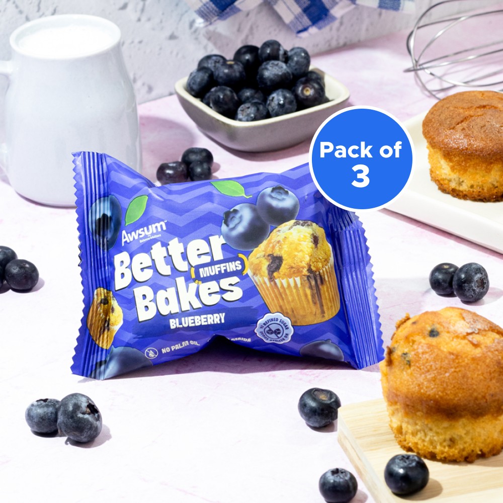 Awsum Better Bakes Blueberry Muffin - Pack of 3 Price - Buy Online at ...