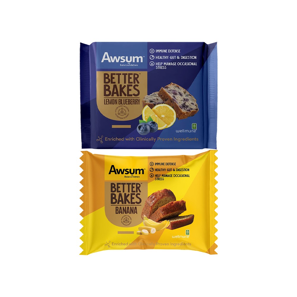 Awsum Cakes Awsum Banana Walnut Slice Cake + Lemon Blueberry Slice Cake Combo Price ...