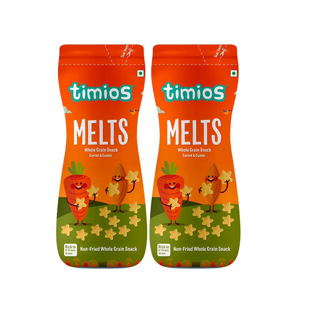 Timios Melts Carrot & Cumin Wholegrain Baby Snacks - Pack of 2 Price ...