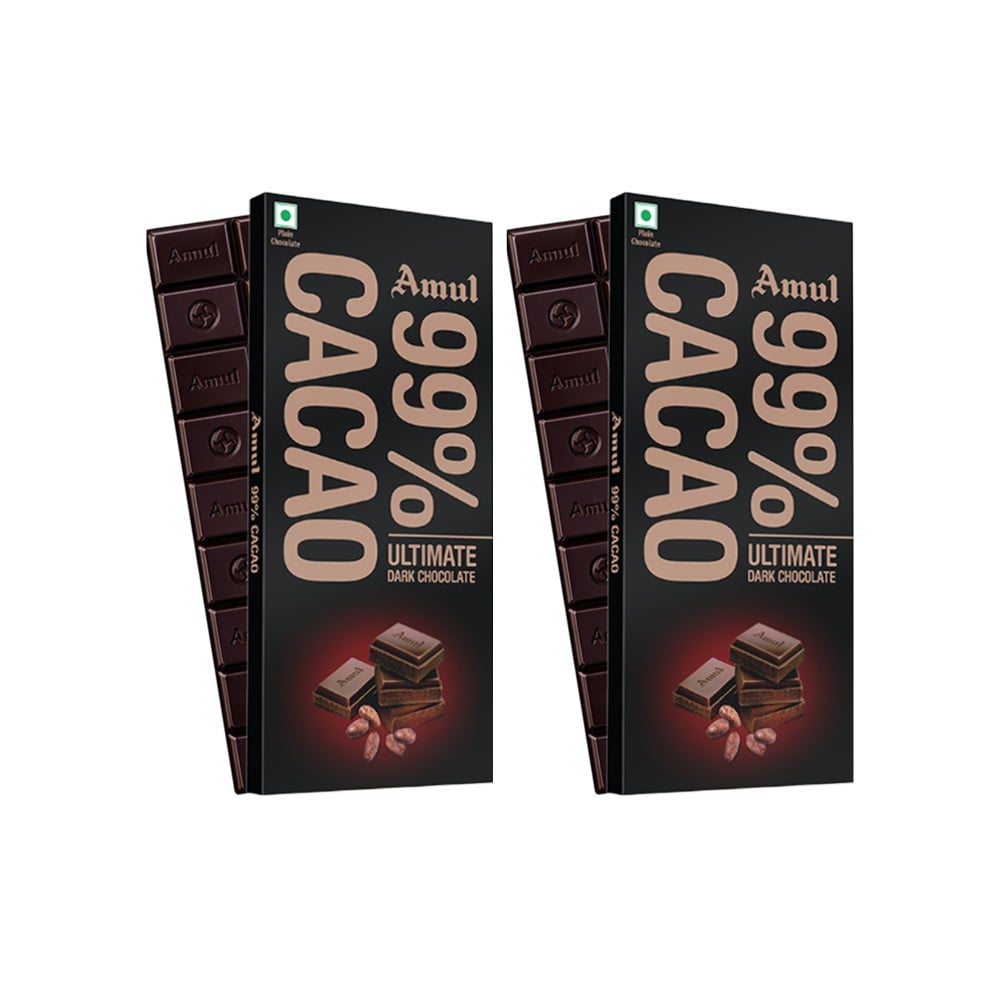 Amul 99% Cacao Dark Chocolate Bar Price - Buy Online at ₹357 in India