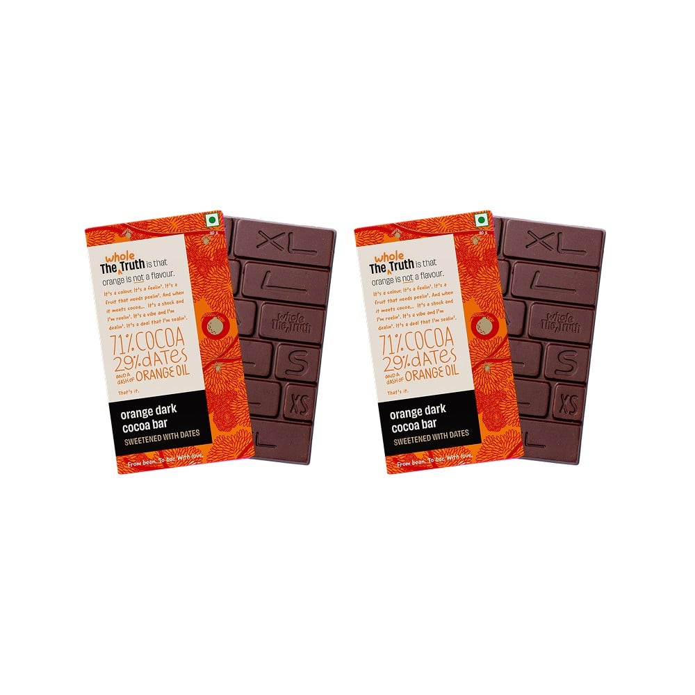 The Whole Truth Orange 71% Cocoa Dark Chocolate Bar