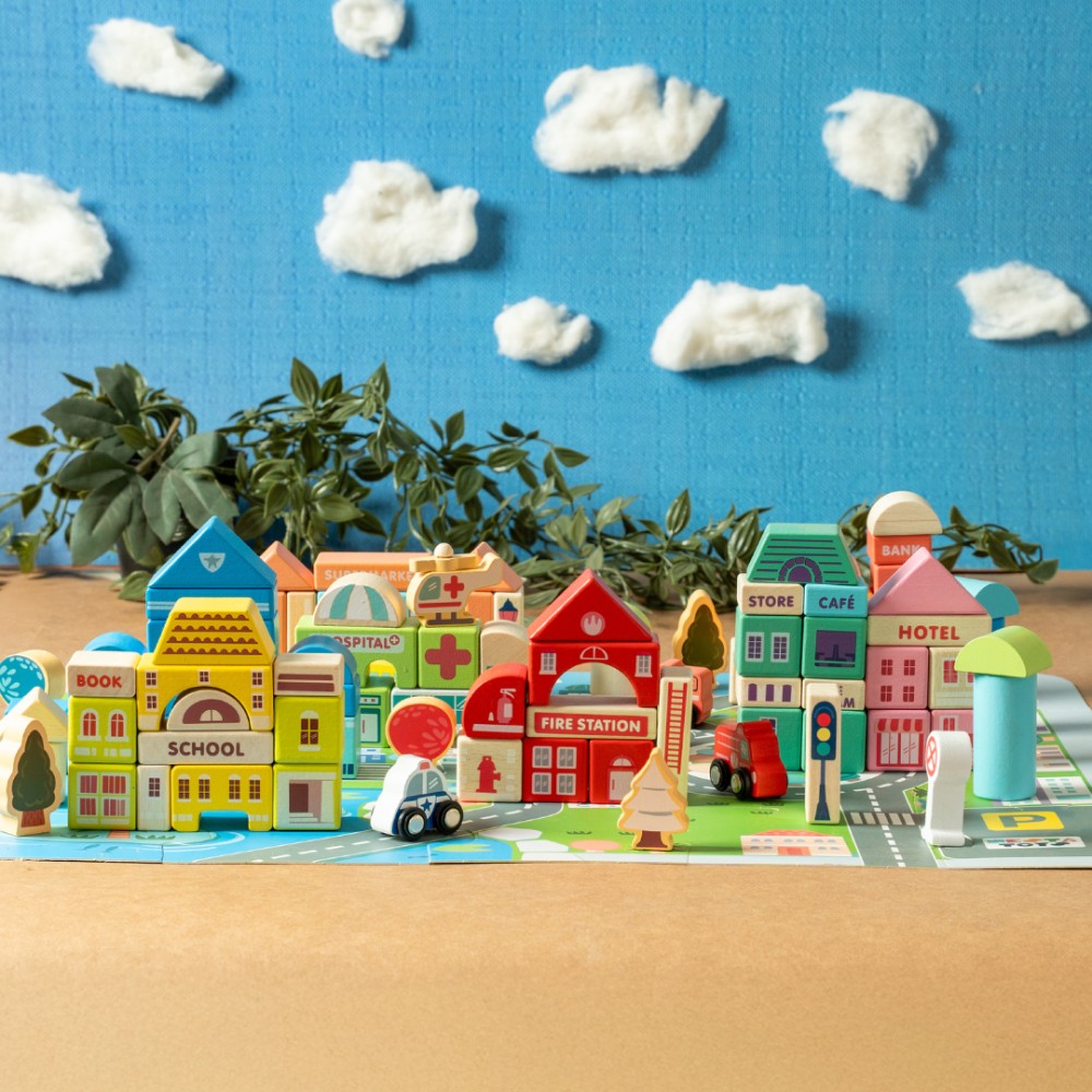 Nesta Toys Wooden City Building Blocks Price - Buy Online at Best Price ...