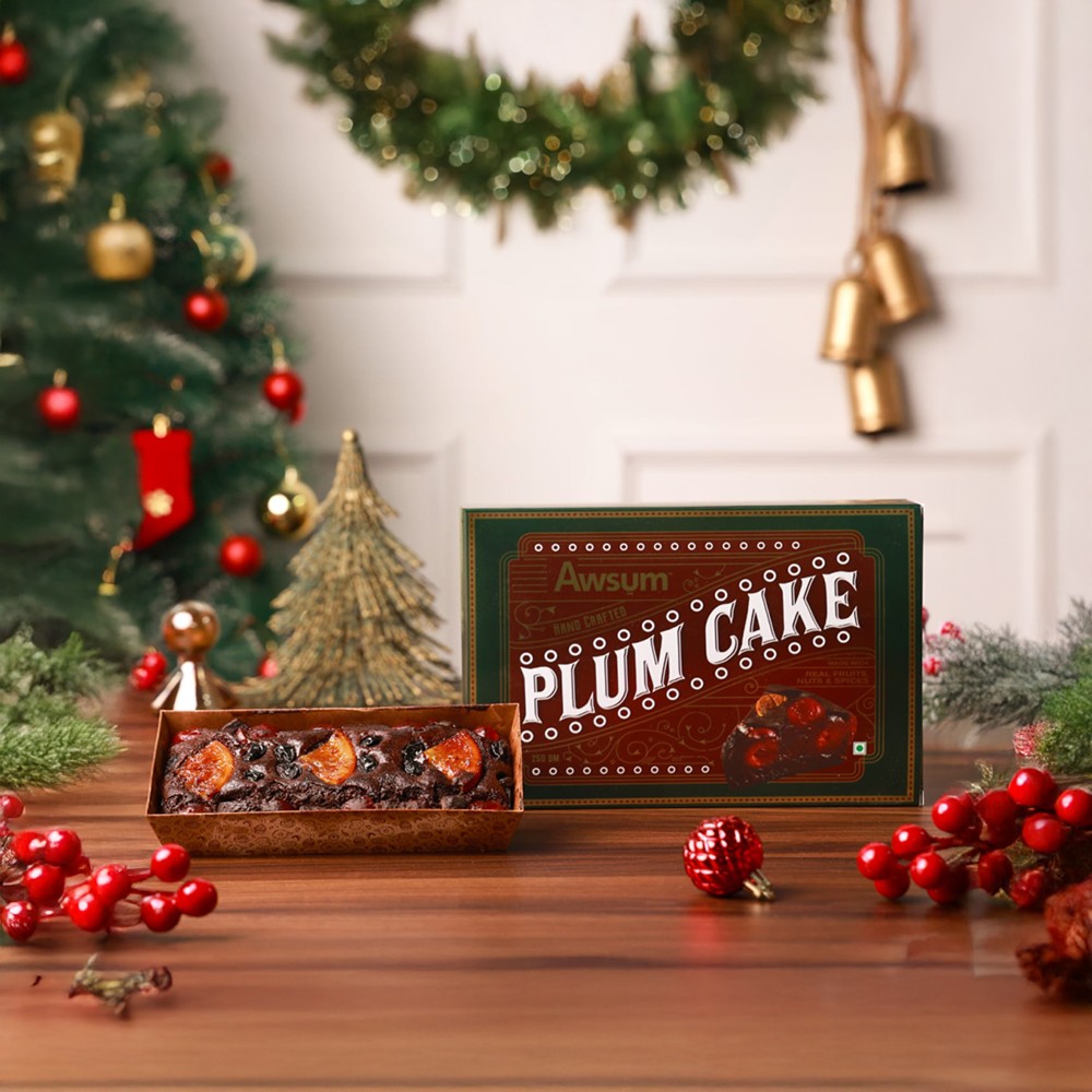 Awsum Handcrafted Rum Infused Plum Cake (Eggless) Price - Buy Online at ...