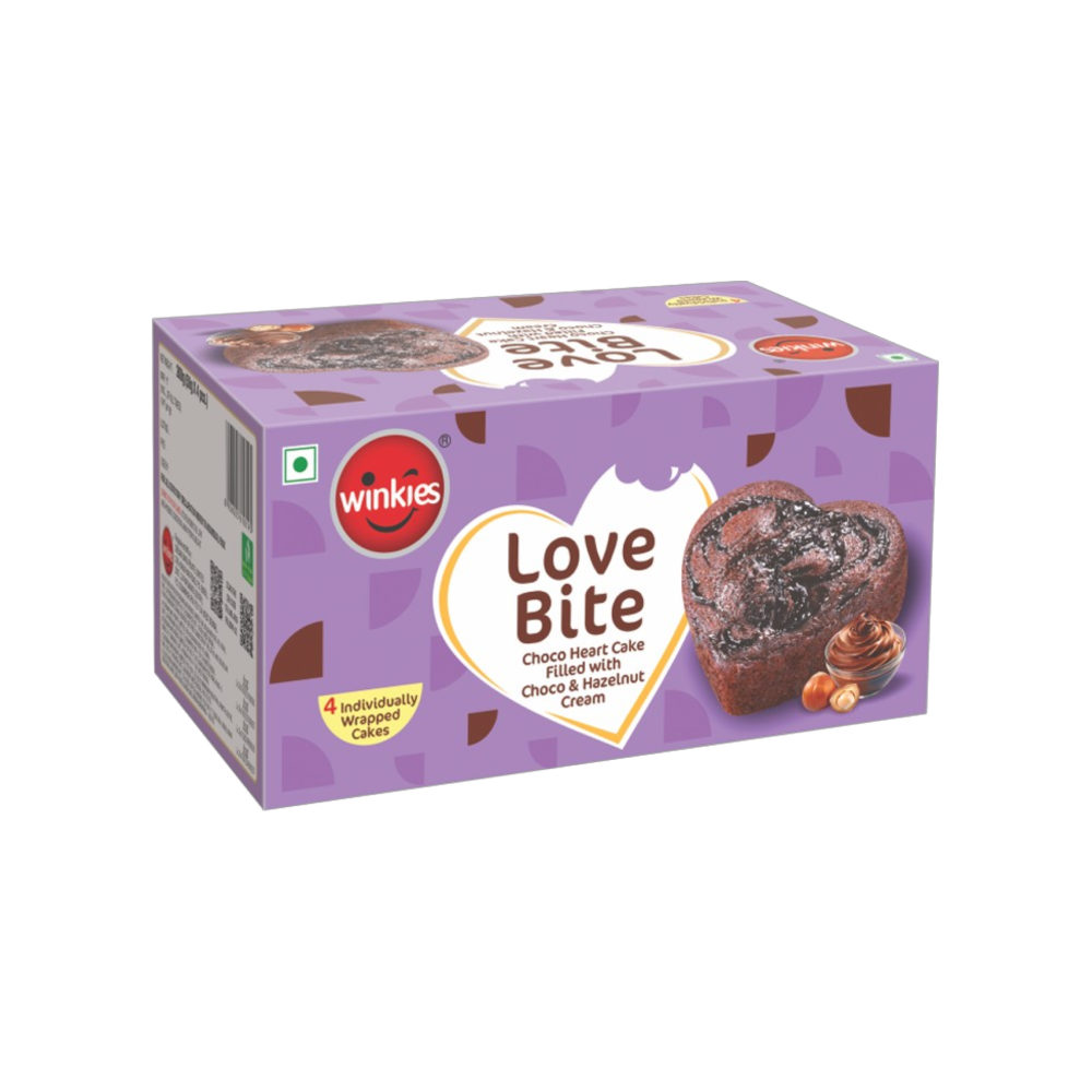Winkies Love Bite Chocolate & Hazelnut Heart Filled Cake - Fresh delivery in Aurangabad