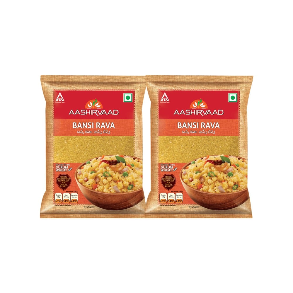 Aashirvaad Bansi Sooji / Rava - Pack of 2 Price - Buy Online at Best ...