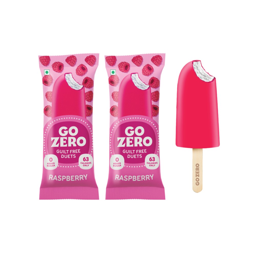 Go Zero Raspberry Duet Guilt Free Ice Cream Stick - Pack of 2