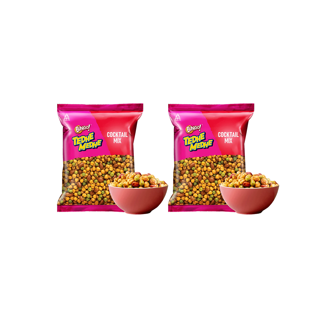 Bingo Tedhe Medhe Cocktail Mixture Namkeen - Pack of 2 - Fresh delivery in Aurangabad
