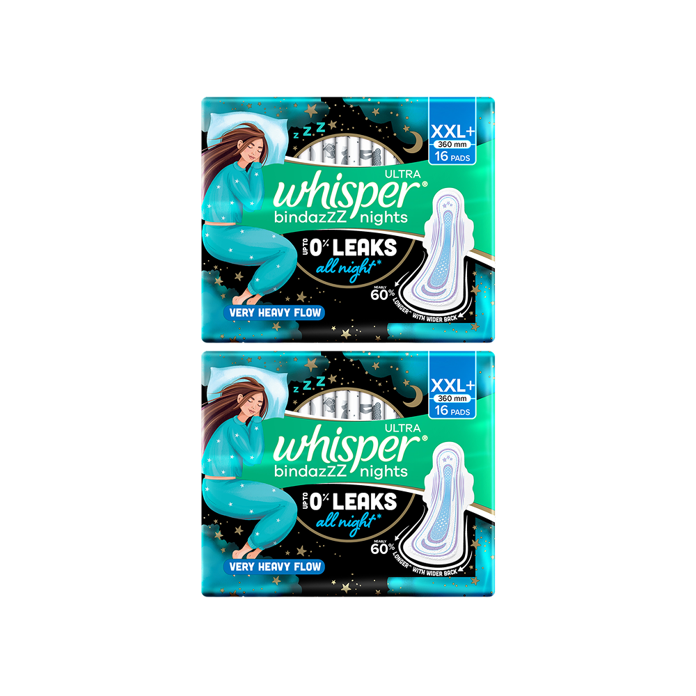 Whisper Ultra Bindazzz Nights xxl Sanitary Pads - Pack of 2 - Fresh delivery in Aurangabad