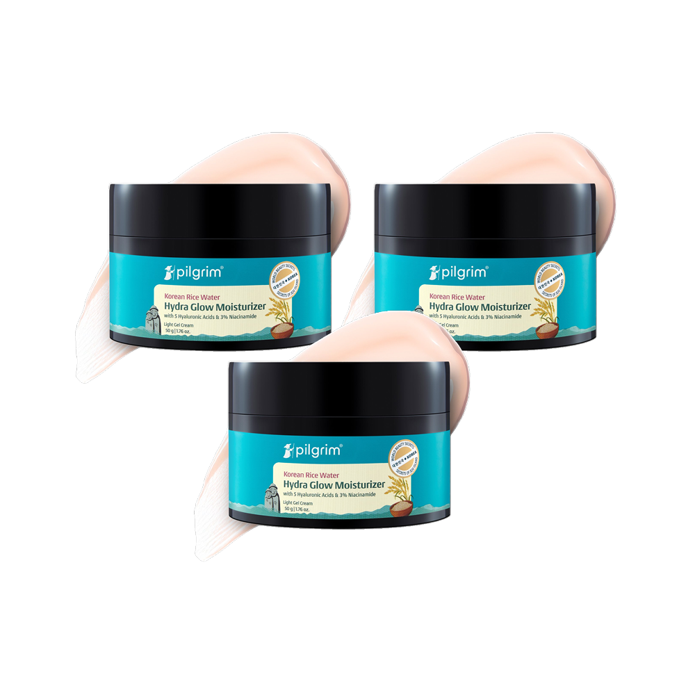 Pilgrim Korean Rice Flower Skin Care Moisturizers Buy Pilgrim Korean Rice Water Hydra Glow Light Gel Moisturizer For 5x  Hydration Korean Glass Skin Glow Online main image 2