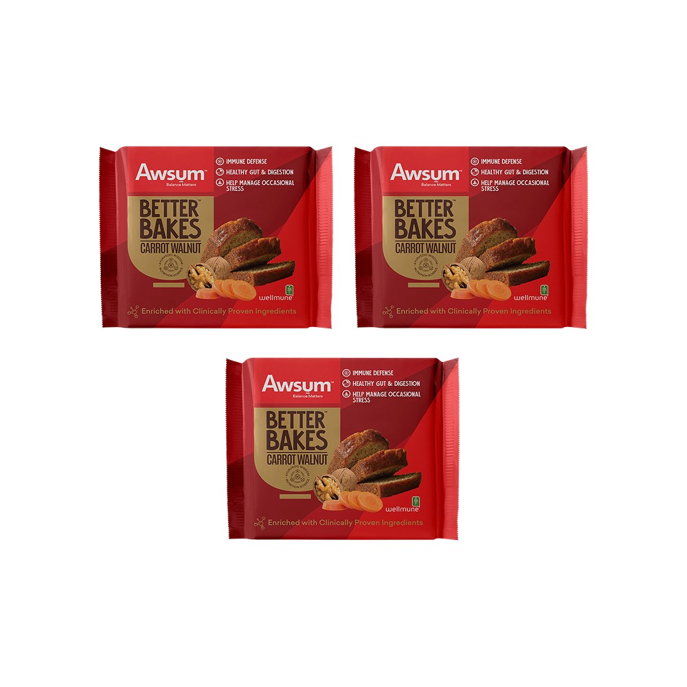 Awsum Carrot Walnut Slice Cake - Pack of 3 Price - Buy Online at Best ...