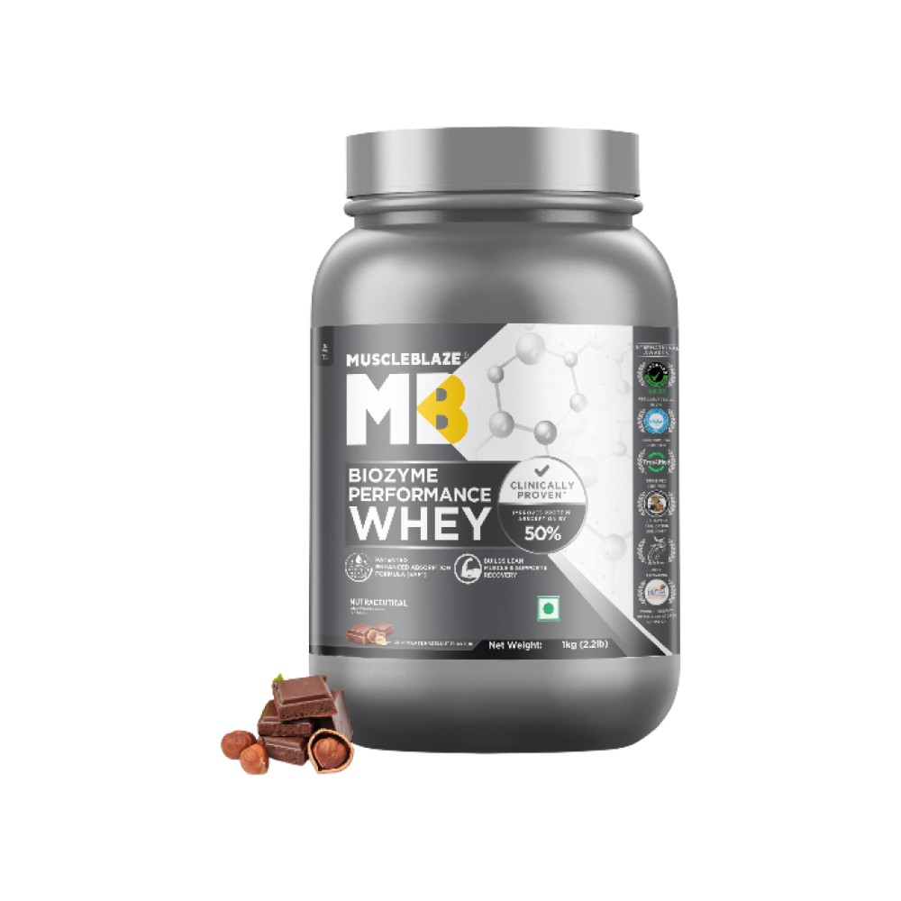 MuscleBlaze Biozyme Performance Whey Protein (Chocolate Hazelnut) Price ...
