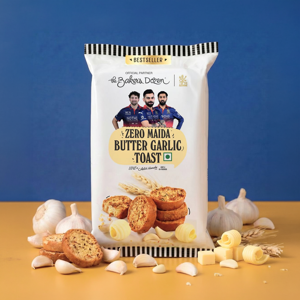 The Baker's Dozen Zero Maida Butter Garlic Toast, Whole Wheat - Fresh delivery in Aurangabad
