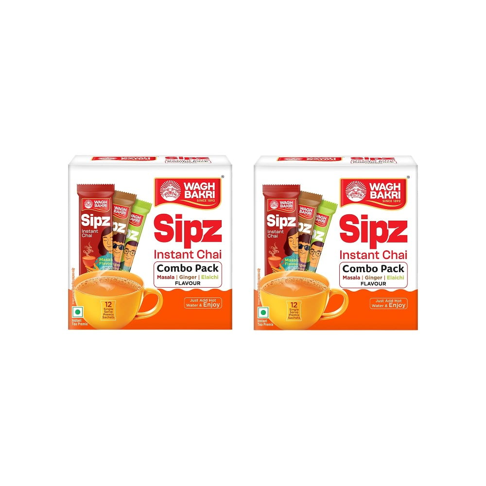 Wagh Bakri Sipz Instant Tea Premix Elaichi + Ginger + Masala Wagh Bakri Sipz Instant Tea Premix Elaichi + Ginger + Masala
