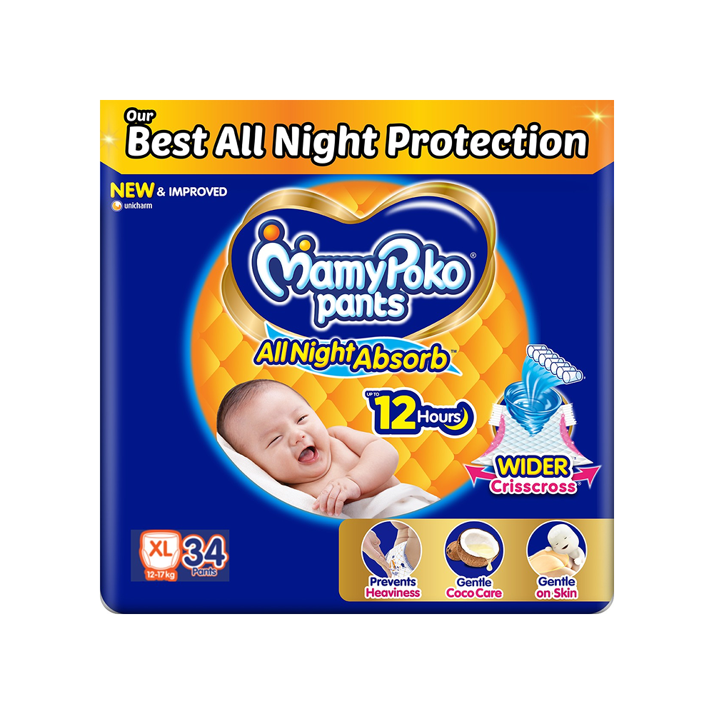 MamyPoko Pants All Night Absorb Pant Style Baby Diaper - Fresh delivery in Aurangabad