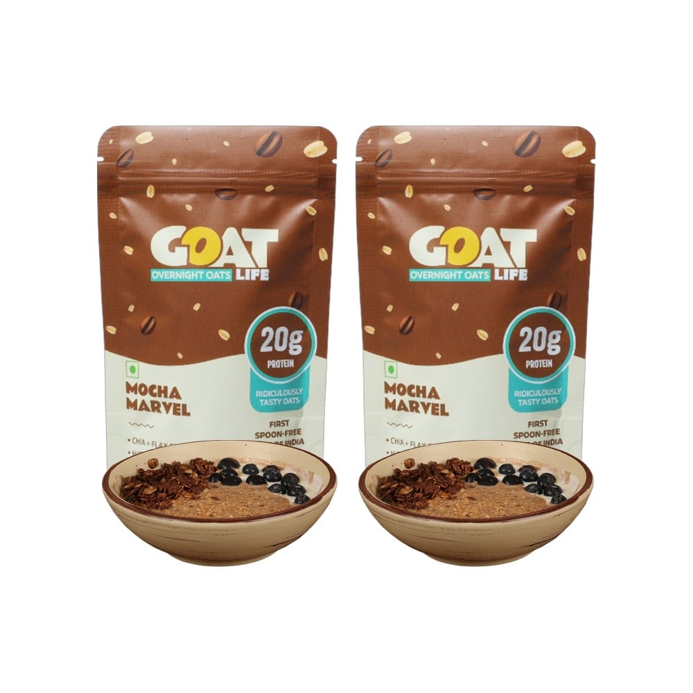 Goat Instant GOAT Life High Protein Overnight Instant Oats Mocha Marvel - Pack of 2 ...