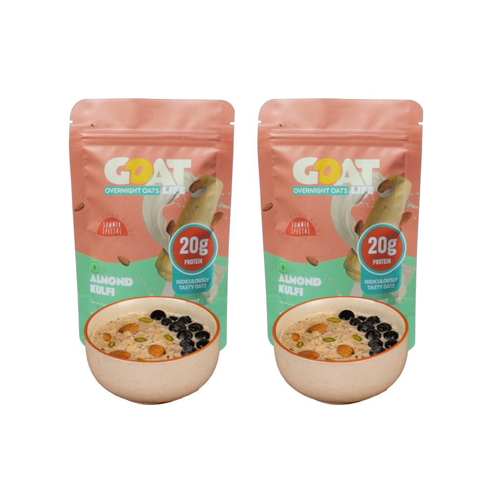 Goat Instant GOAT Life High Protein Overnight Instant Oats Almond Kulfi - Pack of 2 ...
