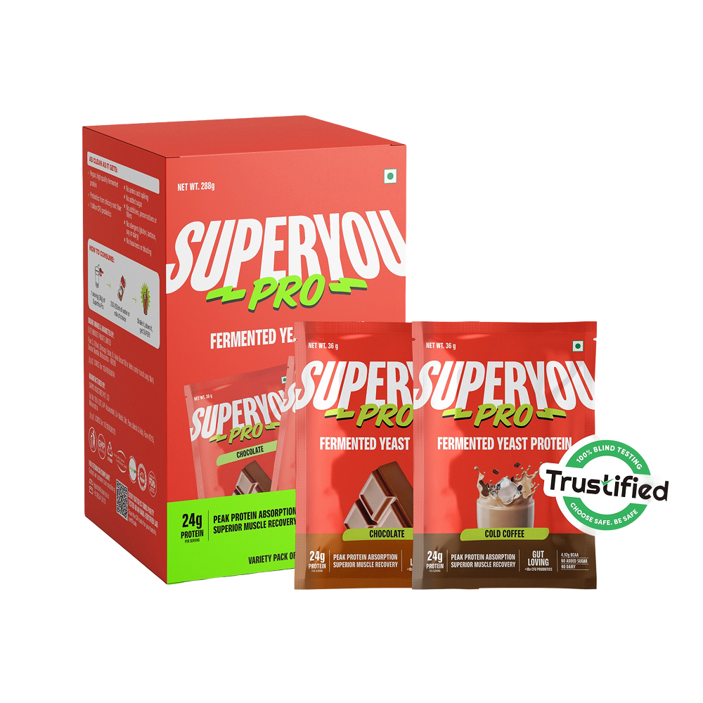 SuperYou Pro Assorted Yeast Protein Powder Sachets (Chocolate & Cold Cofee) - Fresh delivery in Aurangabad