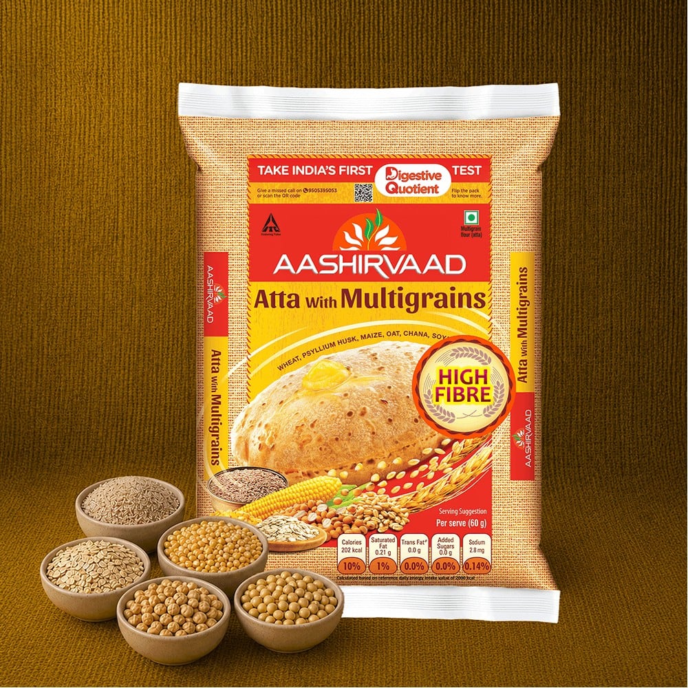 Aashirvaad High Fibre Atta with Multigrains - 10 kg - Image 1