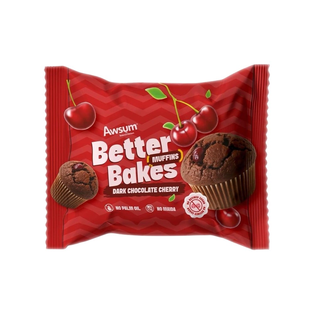 Awsum Better Bakes Dark Chocolate Cherry Muffin Price - Buy Online at ...