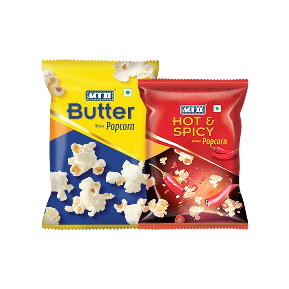 Act II Butter Popcorn - Ready to Eat + Hot & Spicy Popcorn Combo Price ...