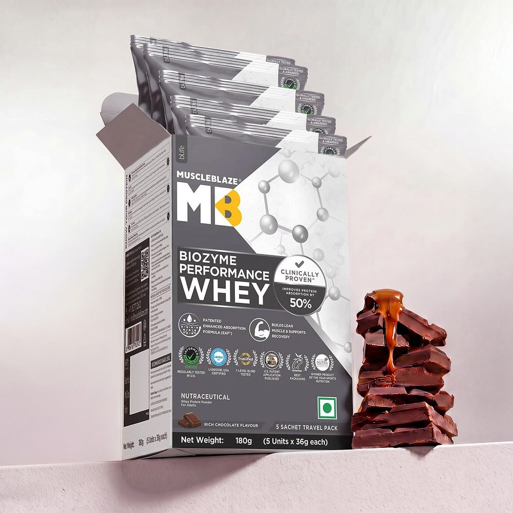 Buy MuscleBlaze Biozyme Performance Pack of 5 · 36 g (180 g total) - Image 1